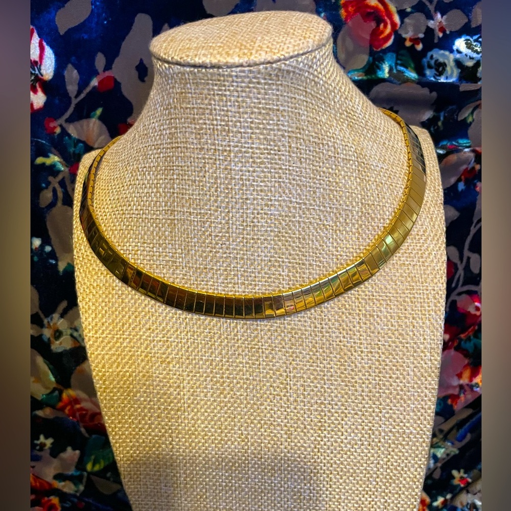 Vintage Napier Signed Gold-tone Necklace Choker Collar Necklace